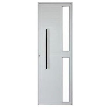 Imagem de Porta Lambril 2,10x60 lado DIREITO L-25 no alum. branco c/puxador redo
