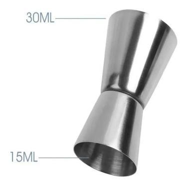 Imagem de Copo dosador medidor caipirinha inox 30ml - 15ml 2 peças