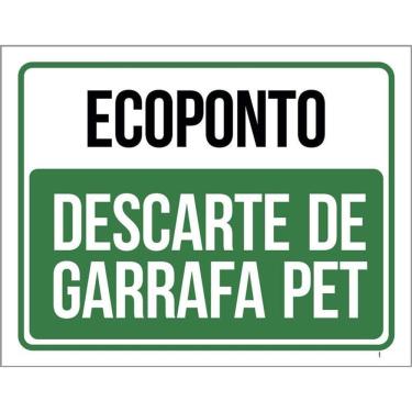 Imagem de Kit 3 Placas Ecoponto Descarte De Garrafas Pet