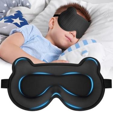 Imagem de Máscara de dormir infantil 3D – linda máscara de urso para dormir, confortável máscara de sono de espuma viscoelástica para crianças, alça ajustável e máscara de dormir leve para meninos e meninas
