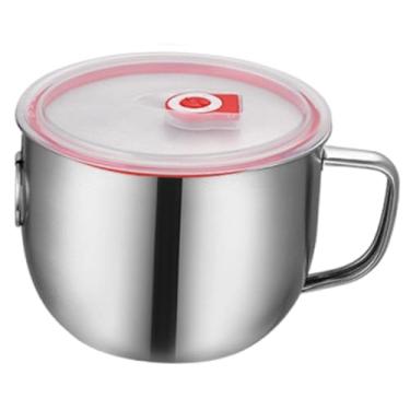 Imagem de Fenteer Tigela de macarrão ramen de aço inoxidável, panela de macarrão, recipiente para armazenamento de alimentos para viagem, Normal