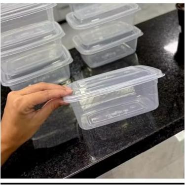 Imagem de Kit 10 Potes Marmita Fitness 750ml Travas Freezer Microondas