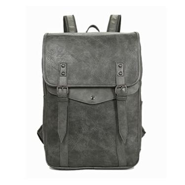 Imagem de Bolsas de luxo mochila de couro masculina multifuncional vintage mochila de viagem 15,6 polegadas bolsa para laptop masculina(G)