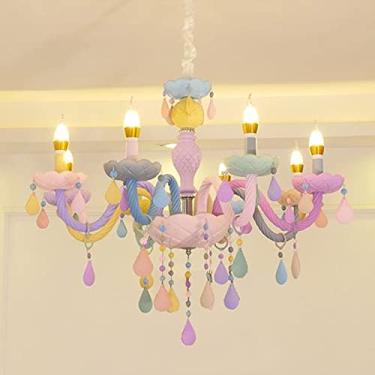 Imagem de Lustre moderno de cristal colorido, lustre de vela arco-íris, luminárias para quarto de menina e crianças (cor: luminária de parede, tamanho: LED branco frio de 7w)