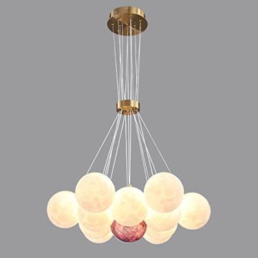 Imagem de Lustre de teto moderno com planetas e luas impresso em 3D para quarto e sala de jantar, luz noturna criativa, luzes pendentes para crianças, bar e decoração de casa, material PLA ecológico