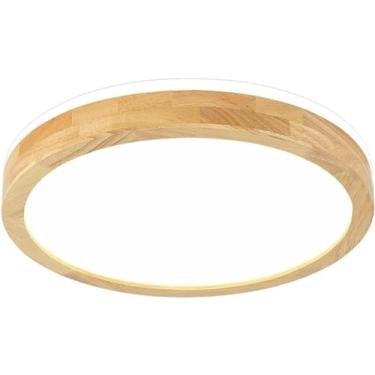 Imagem de Luminária de teto ultrafina estilo japonês, madeira, moderna, simples, luminária de teto nórdica LED para sala de estar, quarto, sala de jantar, cozinha, sala de estudo, corredor, lustre (ta