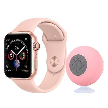 Imagem de Relógio Smartwatch W34 Tela Hd 1,54 Rosa + Caixa De Som Bluetooth