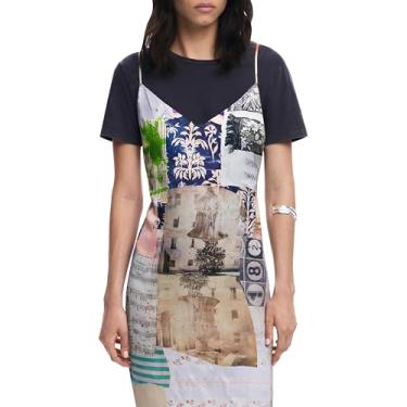 Imagem de Desigual Vestido feminino de manga curta, Marrom, GG