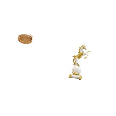 Imagem de Fenteer Coleção de Estátuas Modernas Elegantes de Cesta de Frutas E Estatuetas de Cavalo para Mesa, Tigela de Servir Lanches E Decoração de Centro de Mesa com