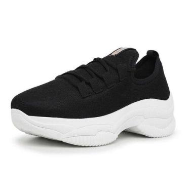 Imagem de Tênis Feminino Casual Sola Alta Sneaker Ortopédico Macio Confortável R