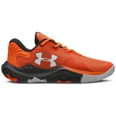 Imagem de Tênis de Basquete Masculino Under Armour Buzzer, Laranja, 47