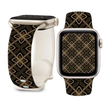 Imagem de Pulseira de relógio compatível com Apple Watch séries SE11 10 9 8 7 6 5 4 3 2 1 Utral de 38 mm, 40 mm, 41 mm e 42 mm (padrão retrô 3)