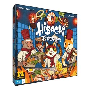 Imagem de Matagot Hibachi: Fired Up! Jogo de tabuleiro – Jogo de receitas competitivas de culinária com destreza baseada em habilidades e mecânica de jogar fichas, diversão em família para crianças e adultos