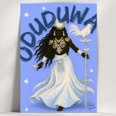 Imagem de Coleção de 62 quadros decorativos Giz - Umbanda e Candomblé - Decoração Orixá - Afro Brasileira - Escolha o seu Orixá! (Clássico, Oduduwa, 28x20cm)