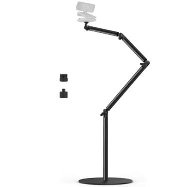 Imagem de Suporte de mesa com base redonda para câmera, suporte de celular flexível de alumínio para fotografia e monopé com parafuso de 1/10.2 cm 3/20.3 cm 5/20.3 cm para câmera DSLR, luz, webcam, transmissão