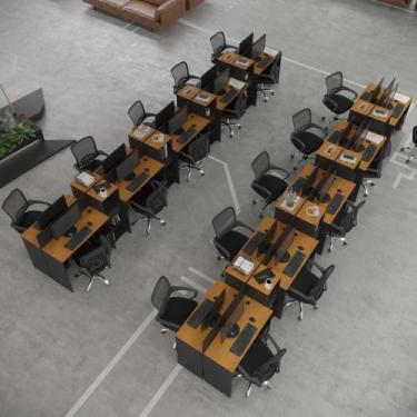 Imagem de Estação De Trabalho 20 Lugares Tech Office 20 Mesas 16 Armár - Preto E