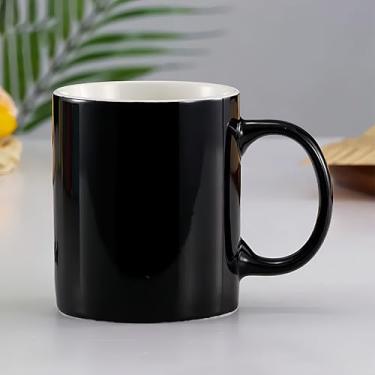 Imagem de Caneca de café de cerâmica de 340 g, xícara de chá super grande de porcelana clássica com alça para escritório e casa, preta