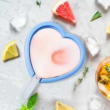 Imagem de Moldes de picolé, moldes reutilizáveis de silicone de fácil liberação para picolé, máquina de sorvete caseira com palitos (azul)