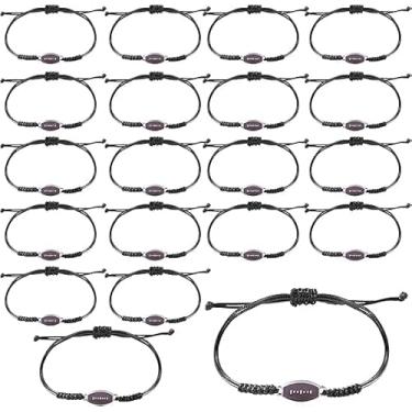 Imagem de 20 pulseiras esportivas ajustáveis, pulseiras de lembrancinhas de festa esportivas, berloque, bola de tênis, basquete, futebol, beisebol, para presentes