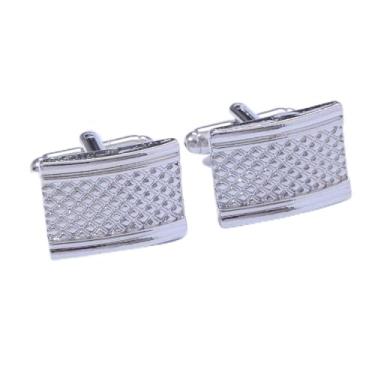 Imagem de Abotoaduras listradas esculpidas joias elegantes abotoaduras elegantes acessórios de casamento de negócios