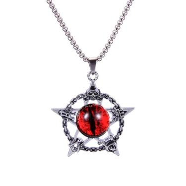 Imagem de Colar com pingente de pentagrama de olho misterioso adequado para mulheres, One Size, Liga de aço, Sem Pedra Preciosa