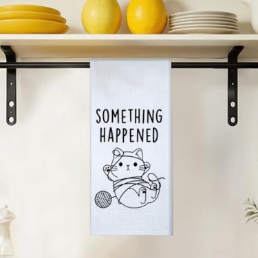 Imagem de Toalhas de cozinha de gato fofas 40,6 x 61 cm, gato gatinho, mãe, senhora, dona, amantes, prato, toalha de chá, Something Happened Cats Toalha de mão para cozinha e banheiro