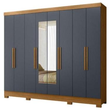 Imagem de Guarda Roupa Casal Espelho 6 Portas 236 Cm Diplomata Freijo Cinza Mova