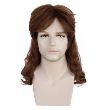 Imagem de Peruca para homens marrom de comprimento médio Natural Waves 40cm 380g
