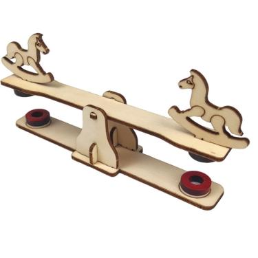 Imagem de Kit de gangorra magnética de madeira STEM Science Experiments DIY