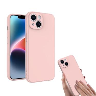 Imagem de Capa de silicone líquido, capa protetora compatível com telefone personalizado, capa de telefone antiderrapante à prova de choque para resistente a arranhões rosa