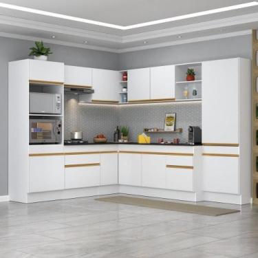 Imagem de Cozinha Completa De Canto Mp2082 Com Armário E Balcão Branca - MULTIMO