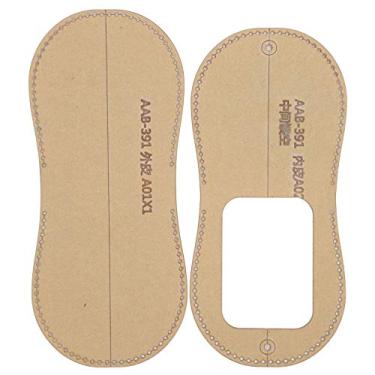 Imagem de 2 peças de modelo de acrílico, suporte de cartão de couro feito à mão para controle de acesso, conjunto de modelos, bolsa faça você mesmo à mão com padrão de couro, ferramentas de artesanato