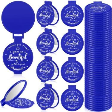 Imagem de Espelho compacto Gulfmew Inspirational 7 cm Bulk 36 unidades azul