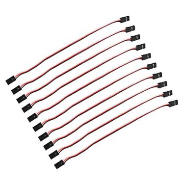 Imagem de KIMISS Cabos de Extensão Servo de 3 Pinos, 10 Peças para Carros Modelo - Linha de Conexão de Núcleo de Latão para Drivers Servo Futaba e Jr (200mm fêmea para fêmea)