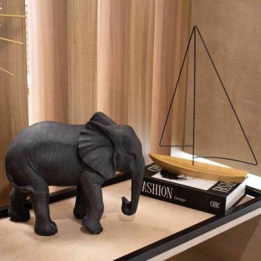 Imagem de Escultura Decorativa Elefante Em Poliresina Preto 26x31x13 cm M02 - D'