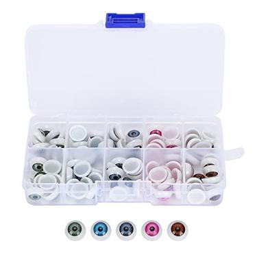 Imagem de Boneca globos oculares meio redondos olhos de plástico colorido diy urso artesanato materiais acessórios de halloween pupilas coloridas brilhantes centradas sem bolhas para (12MM100 peças por caixa)