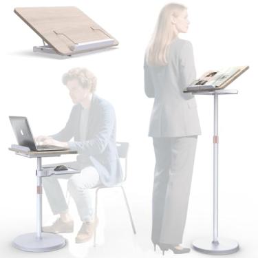 Imagem de Haweah Suporte de pódio para palestras - Suporte para livros de mesa e piso de uso duplo, palito de pódio ajustável em altura para igreja, casamentos, discursos, sala de aula, discurso, branco