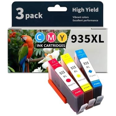 Imagem de Pacote combo de cartuchos de tinta 935XL compatíveis com cartuchos de tinta HP 934 e 935 para impressora Officejet 6220 6812 Officejet Pro 6230 6830 (ciano, magenta, amarelo, pacote com 3)