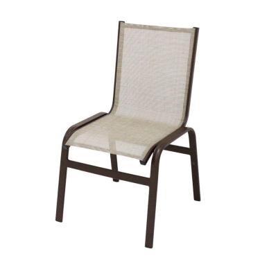 Imagem de Cadeira De Jantar Em Alumínio E Tela Sling Marrom Capuccino