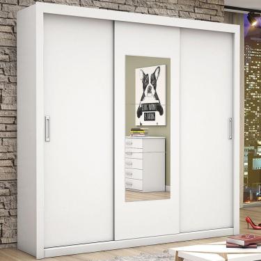 Imagem de Guarda-roupa Bahia Com Espelho Branco Carioca Móveis Branco