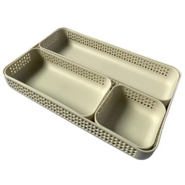 Imagem de Organizador Modular para Gavetas - Kit com 4 Cestinhas para Oganização de Ambientes e Escritórios