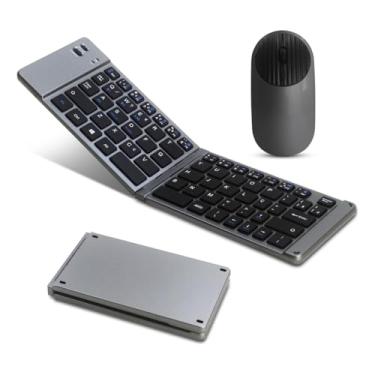 Imagem de Kit Teclado e Mouse Dobrável Bluetooth, Conexão Dupla Wireless 2.4GHz, Portátil para Notebook, Tablet e Smartphone, Tvbox