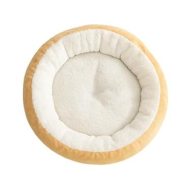 Imagem de Cama Caminha Pet Redonda de Sherpa para Gatos e Cachorros Macia, Quentinha e Confortável Excelente Qualidade 50 * 50cm(Doce de leite)