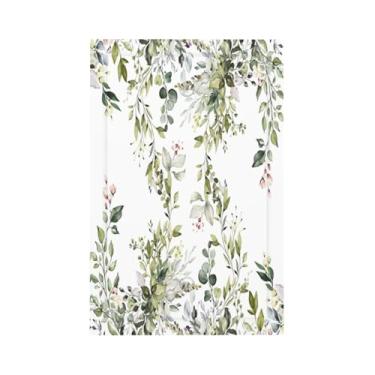 Imagem de DWBGUO Capa decorativa de placa de interruptor com folhas verdes de eucalipto design de folha de oliveira 1 gangue sem dispositivo único capas de tomada em branco para placa de parede capas de