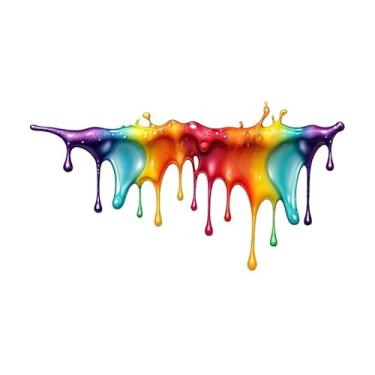 Imagem de Adesivos de tinta fluida arco-íris dopamina para motocicletas e carrocerias: eles podem cobrir arranhões, são à prova d'água e são adesivos decorativos criativos para capacetes e carrocerias (maior C)