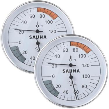 Imagem de Termômetro e higrômetro de sauna 2 em 1, monitor de temperatura e umidade, conjunto de 2 peças para acessórios de sala de sauna