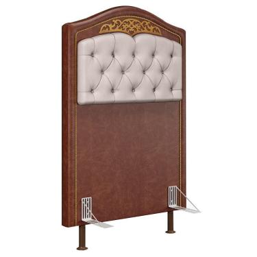 Imagem de Cabeceira Cama Box Solteiro 90Cm Imperial J02 Facto Marrom/Bege