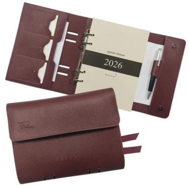 Imagem de Agenda Planner 2026 146-R Personalizada Raffai Couros, Marsala