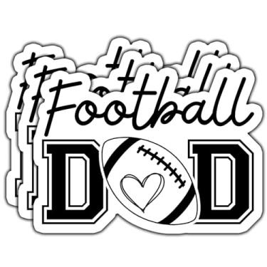 Imagem de (3 peças) Adesivo de pai de futebol americano orgulhoso decalque à prova d'água para pais - presente de amor de dia de jogo para livros, laptops, telefone, garrafas de água, copo Kindle de 7,6 cm