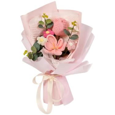 Imagem de Arranjo de flores feitas à mão, tulipas de seda artificial de longa duração, presente elegante, buquê feito à mão, aniversários de formatura e ótimo